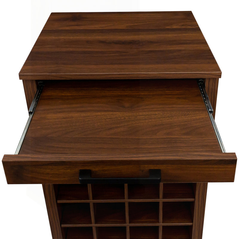 Versatile Modular Wine Cabinet with Ample Storage for Wine Enthusiasts, Walnut Brown