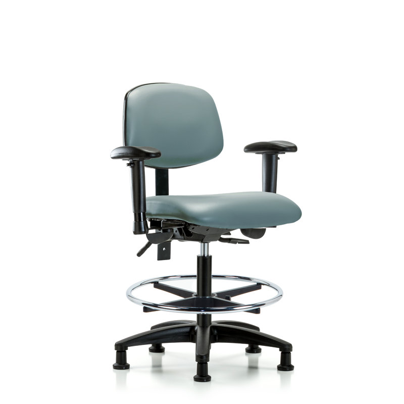 Chaise de travail Kyis, Bleu-gris, Oui, Patins