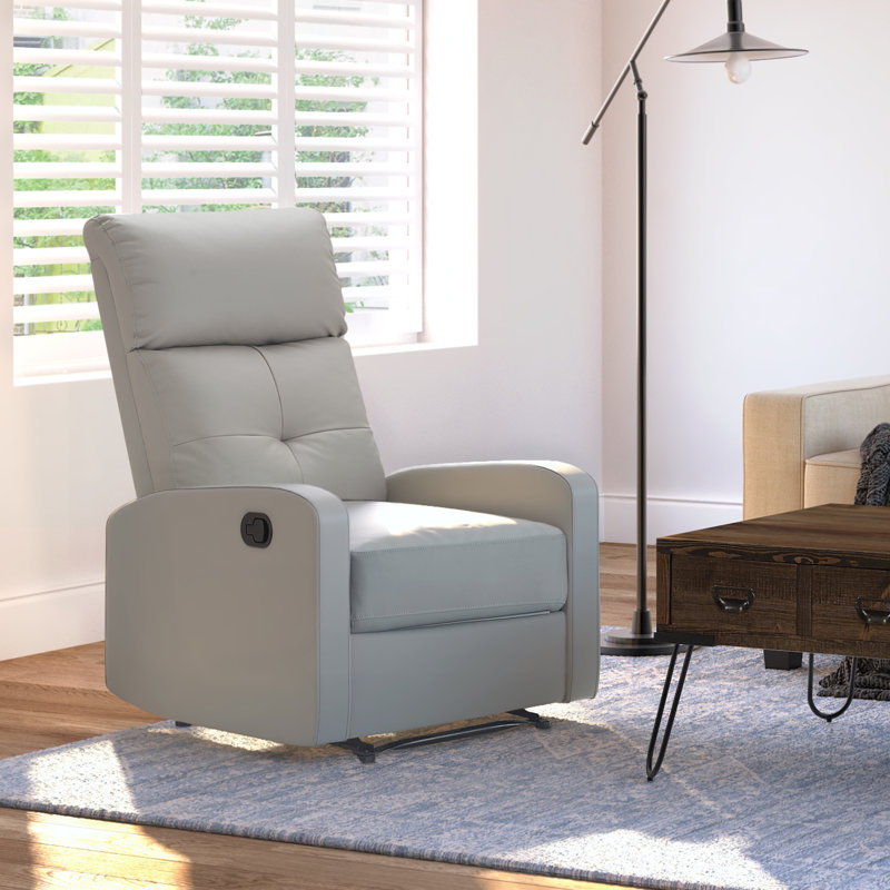 Fauteuil inclinable en cuir ClickDecor Henderson, Faux cuir gris