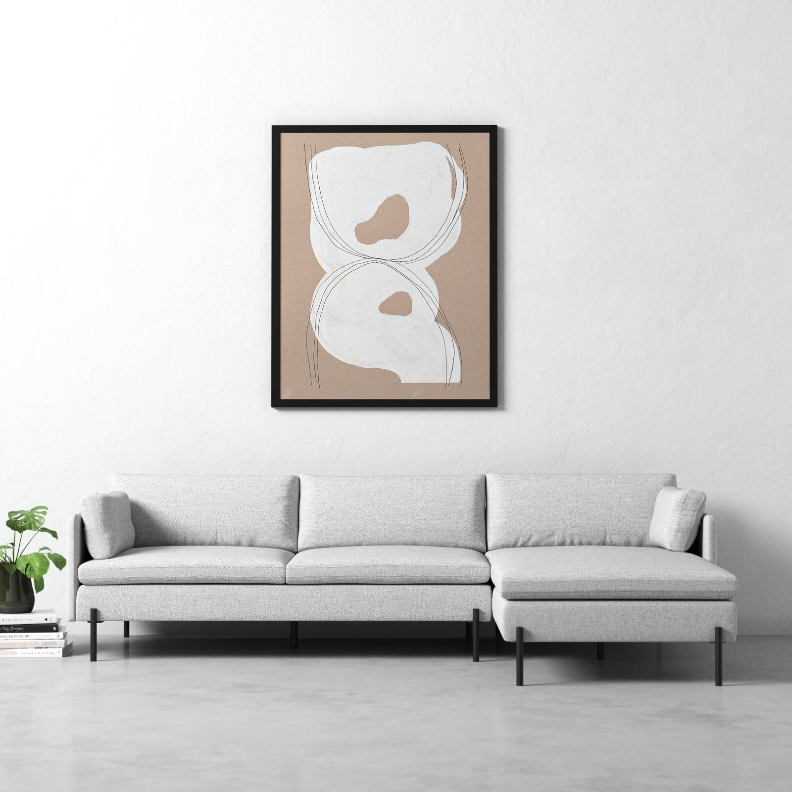 Malta "Free Form 1" Painting by Andrea Stokes, Black, 50" H x 40" W x 1.25" D