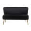 Delmon Velvet Loveseat with Gold Chrome Legs-2143574464