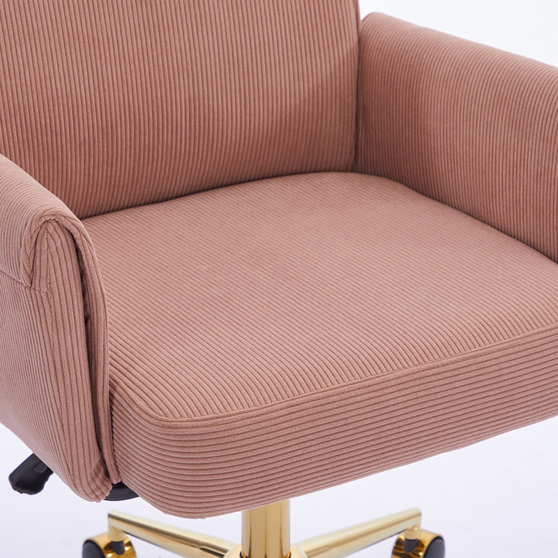 Mid-Back Liftable Office Chair, Striped Fabric, And Ergonomically Designed, Is An Excellent Choice For Working, Studying Or Relaxing. The Mid-Back Design Provides A Better Sitting Experience.Pink