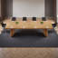 Table de conférence rectangulaire moderne en bois massif pour 8 personnes-648523622