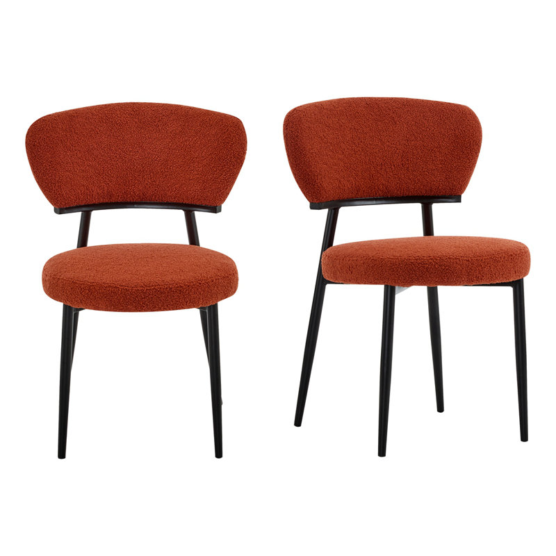 Ensemble de 2 chaises de salle à manger rembourrées, Orange