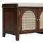 Banc à chaussures, banc à chaussures rétro avec rangement et coussin, banc à chaussures avec 2 tiroirs et 2 portes en rotin-1062128074