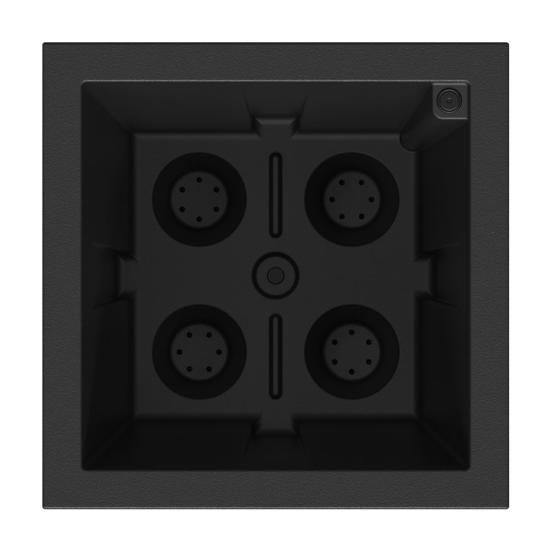 Pot à fleurs Myung, Noir, H 20 po x l 20 po x P 20 po, 1
