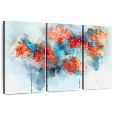 Coquelicots à motif floral abstrait Avery