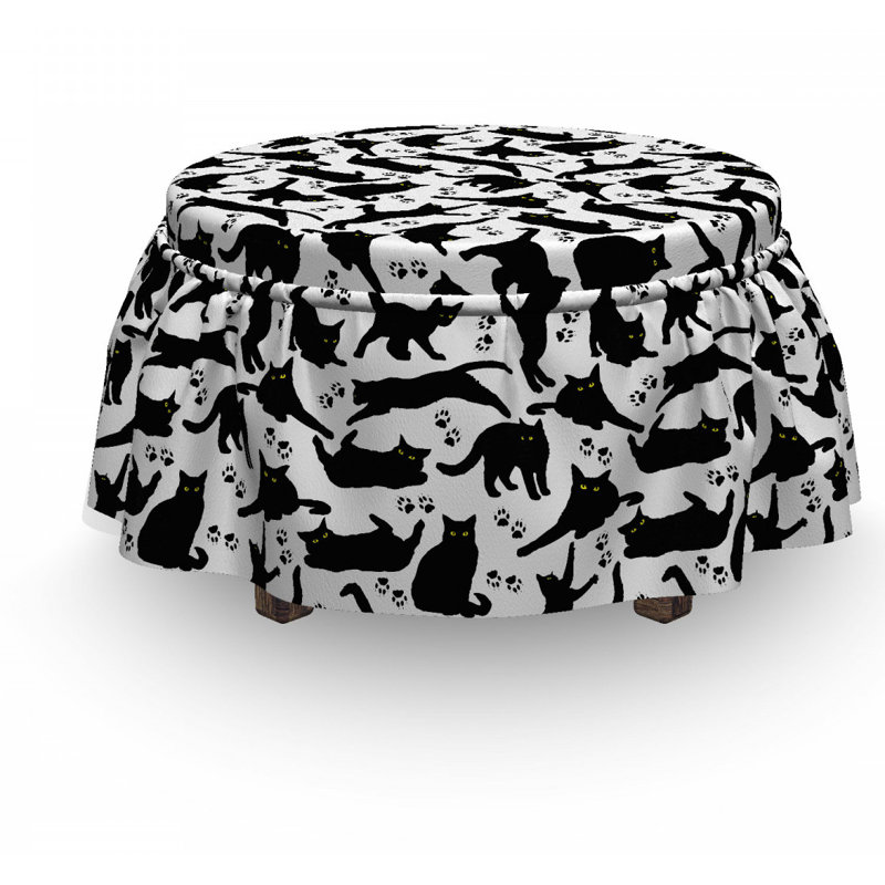 Ensemble de housse pour repose-pieds à coussins carrés 2 pièces cat chats differents