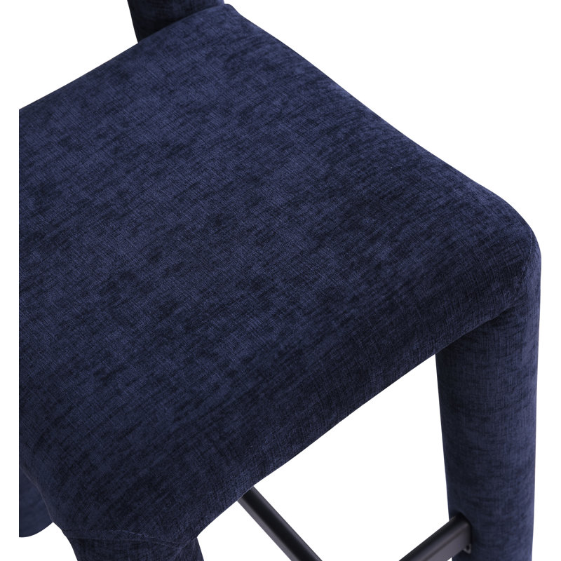Amari Stool, Chenille Fabric, Navy