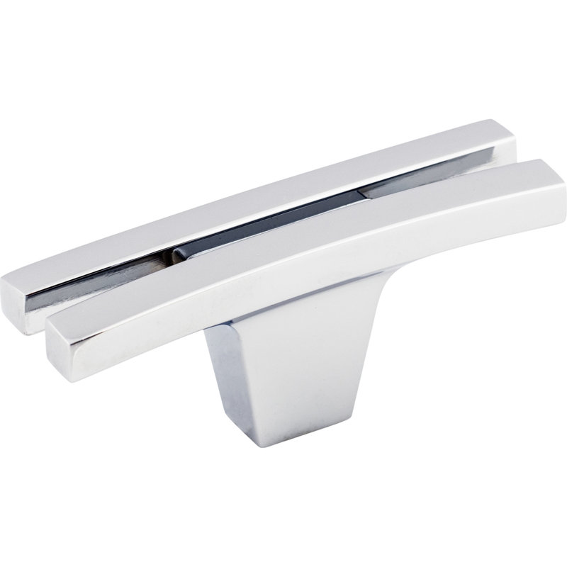 Flared 2 5/8" Length Geometric Knob, Polished Chrome