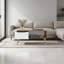 Table basse Basset, 1 tiroir, 1 tablette, 4 pieds, chêne naturel / blanc