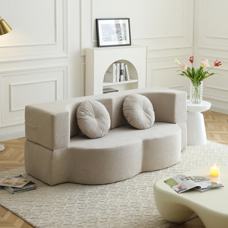 Lit pliant 2 en 1 avec oreiller, canapé-lit une place kaki pour dortoir ou bureau, sans montage, mousse haute compression, polyvalent et confortable, facile à convertir