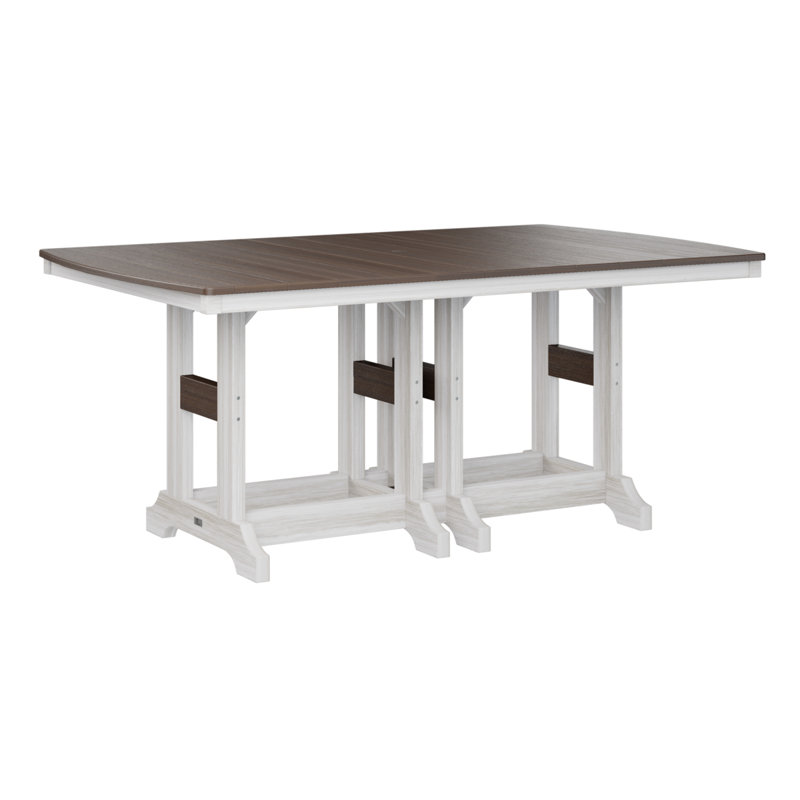 Table de bar rectangulaire Berlin Garden Garden Classic, H 39,5 po x l 72 po x P 44 po, Imbuia, Coquille de mer