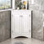Armoire de rangement de coin triangulaire avec tablettes réglables - Blanc-234718547