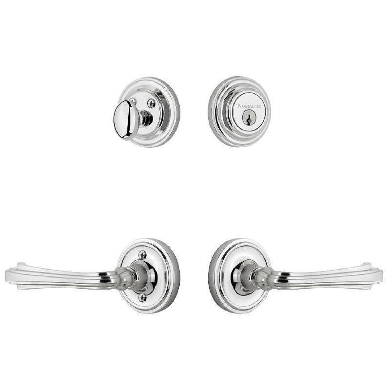 Ensemble de rosette d'entrée classique Nostalgic Warehouse, Droitier, Chrome brillant, 2.375