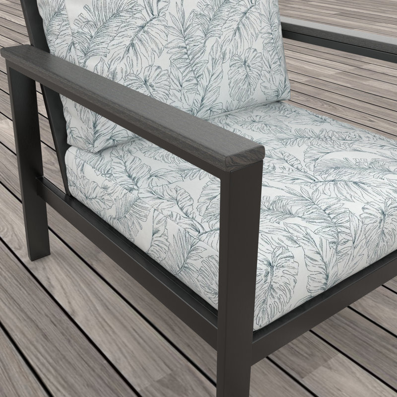 Chaise longue d'extérieur avec coussins Sunbrella® Townsend, Gris