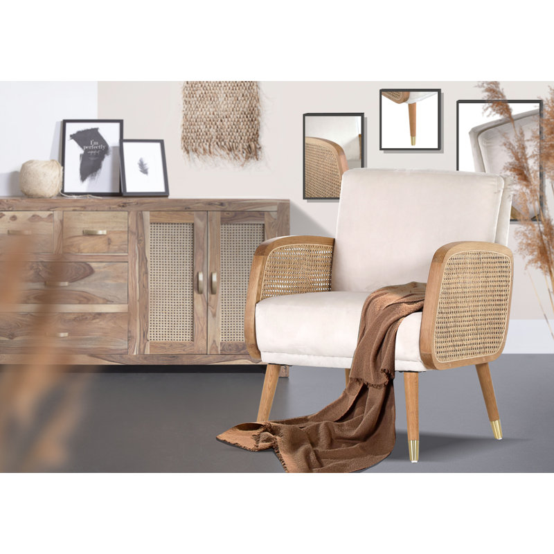 Abi Upholstered Armchair, Beige, Nature, Nature