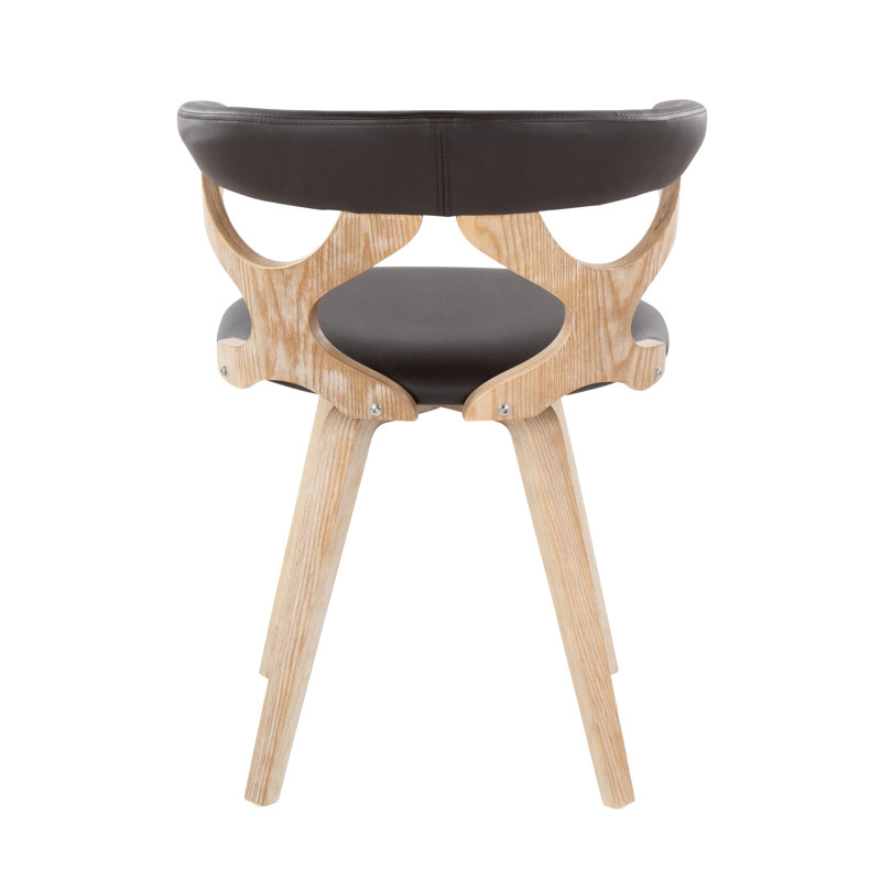 Fauteuil d'appoint pivotant moderne en similicuir brun Gardenia