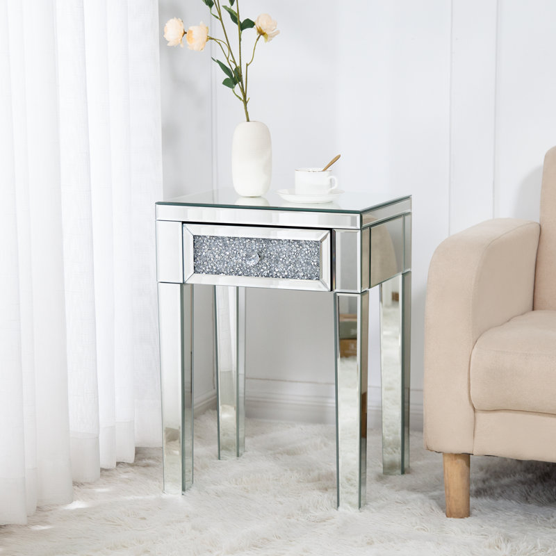 Amla Side Table Nightstand with Storage