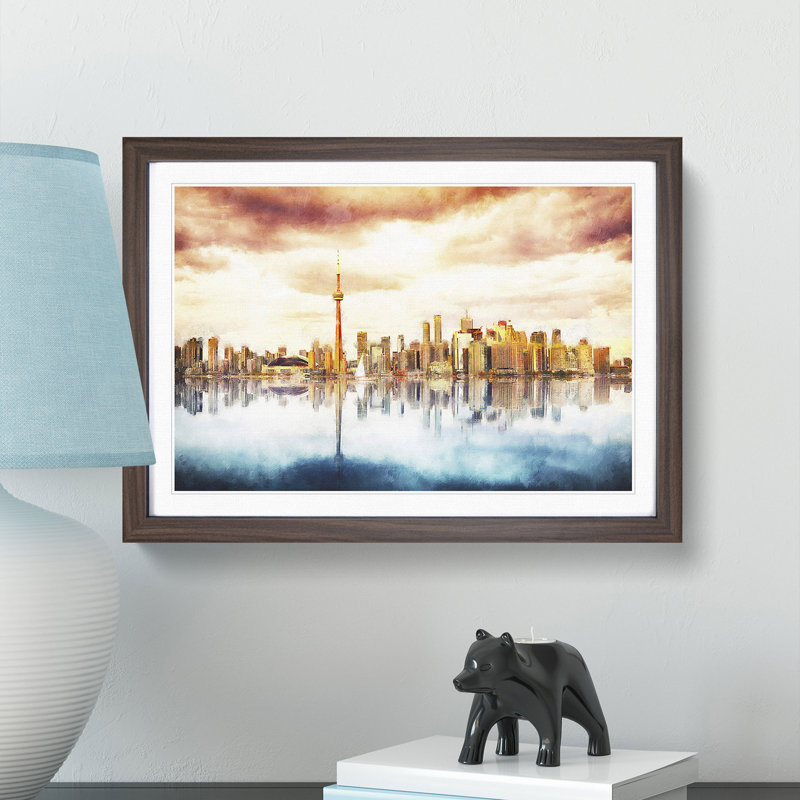 Reflection of the Toronto Skyline - Framed Print, Walnut Framed, 33cm H x 45cm W x 2cm D