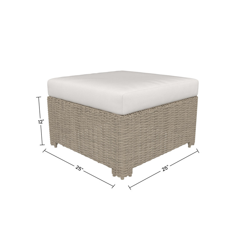 Henri Sunbrella® Patio Ottoman, Canvas Natural