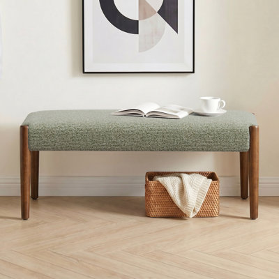 42' W Modern Upholstered chenille Bench