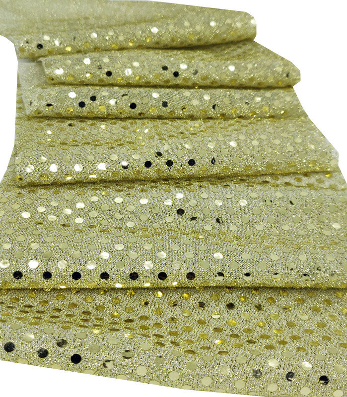Danielburnham Sequin Table Topper, Pale Gold