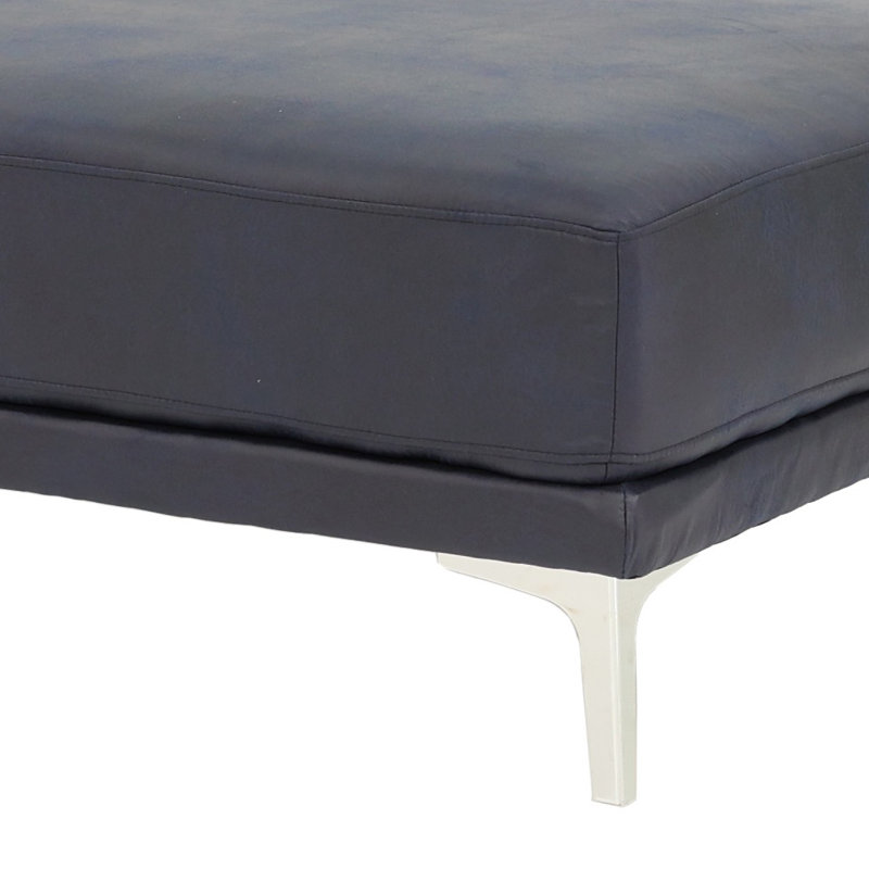 Repose-pieds cocktail en faux cuir Takenori, Bleu