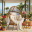 Fauteuil à œufs en osier avec coussin épais Wooley-713714290-713714291