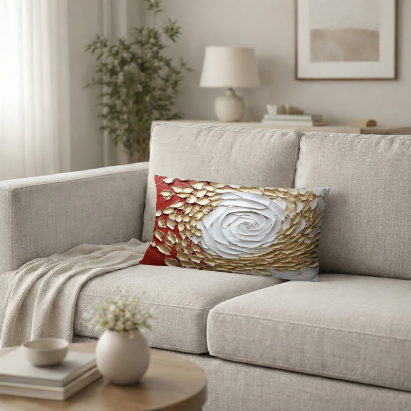 Coussin décoratif abstrait "Abstract", H 12 po x l 20 po