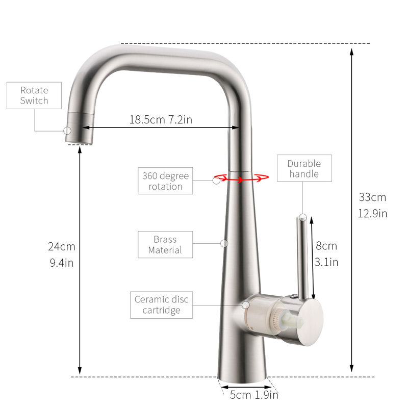 FLG Kitchen Faucet Side Spray, Brushed Nickel