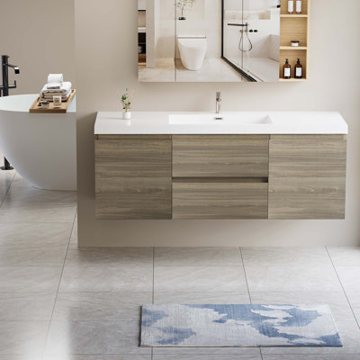 Meuble-lavabo flottant avec lavabo simple