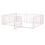 Structure de lit pleine grandeur en métal pour enfants avec clôture et porte, lit robuste et durable, facile à assembler, rose-118614486-118614491