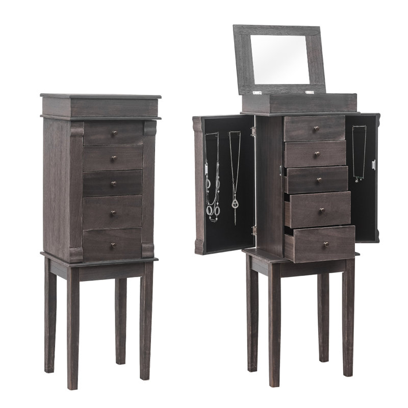 Armoire à bijoux Abbie-Rose, Gris