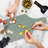 Ambesonne Cartoon Tempered Glass Cutting Board Huddle Composition Pattern Multicolor