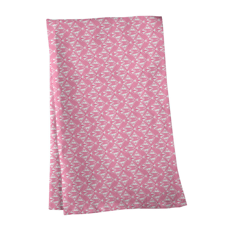 Serviette de thé art déco de substitution, Sergé de coton, Rose