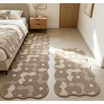 Non-Slip Kitchen Floor Mats 2pk Washable Absorbent Floral for Laundry