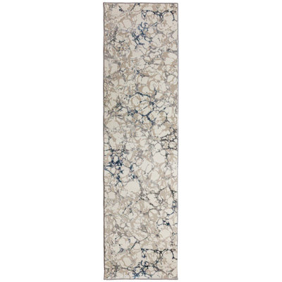 Tapis bleu abstrait Fynton 1240