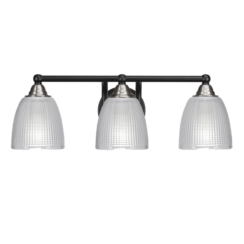 Michell 3-Light Bath Bar, Matte Black/Brushed Nickel