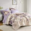 Lit floral taupe dans un sac double, édredon avec 2 taies décoratives, 1 drap plat, taies d'oreiller ajustées, imprimé en microfibre douce, motif assorti, feuilles de preuve, microfibre brossée, et