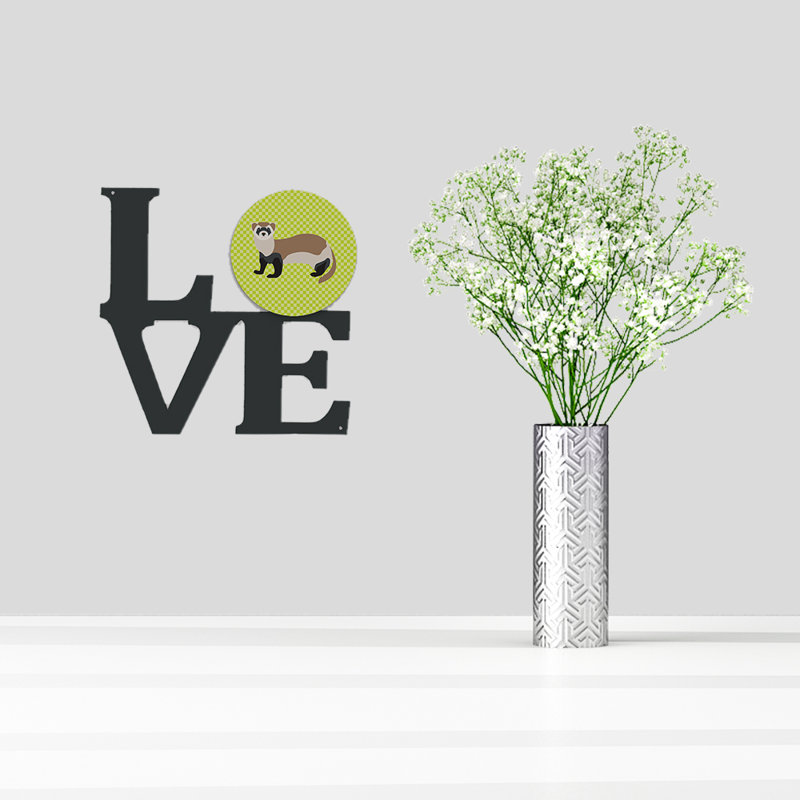 Décoration murale en métal furet, Vert