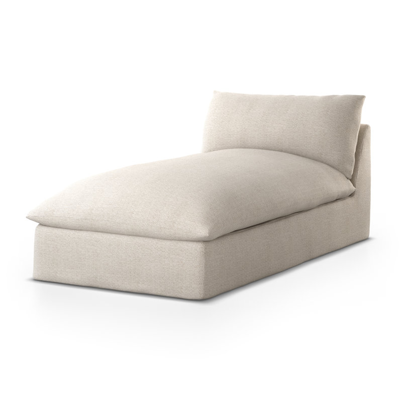 Chaise longue simple avec coussins 72 "Argent, Faye sable