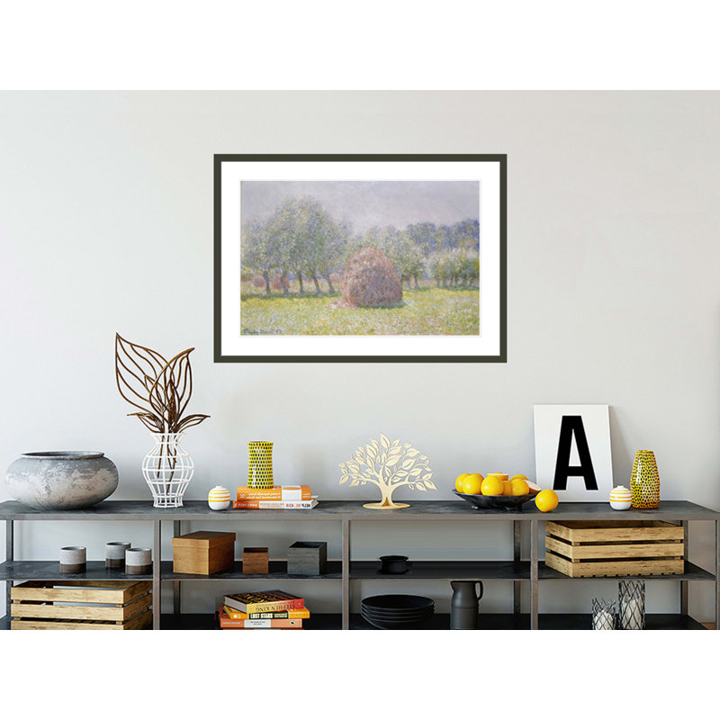 Grainstack by Claude Monet -Framed Giclee Print, 29.47" H x 41.5" W