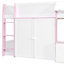 Lit mezzanine double avec maisonnette et rangement, lit en bois moderne pour enfants / adolescents-441716061