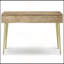 Console Spartan en bois de manguier massif avec deux tiroirs et quatre pieds en métal, 15 x 48 x 32 pouces.