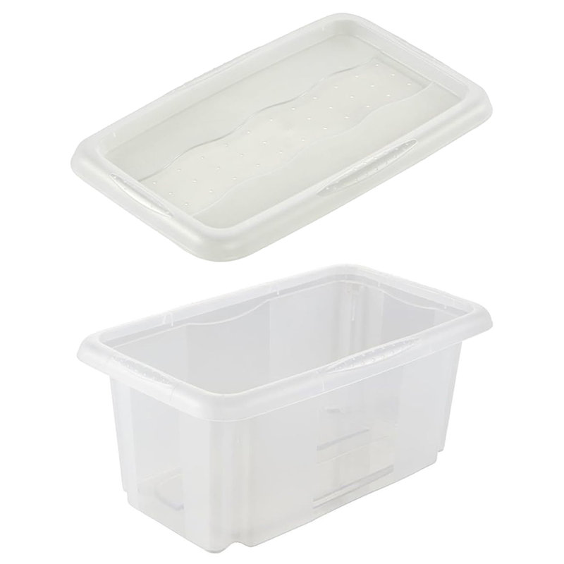 Set of 4 Turn Around Stacking Box 7 Litre With Lid, Clear