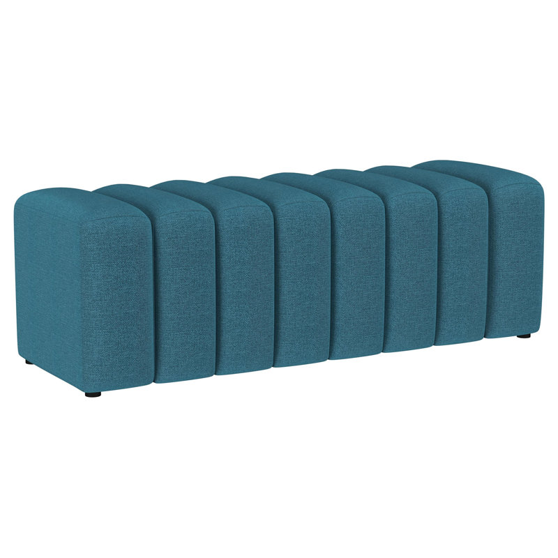 Banc d'appoint rembourré en tissu Shaundrel, Bleu