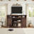  Allen 66" W Farmhouse TV Stand with Sliding Barn Door & Large Storage Shelves, Brown-105532820
