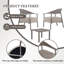 Ensemble de chaises d'appoint modernes 2 pièces avec table basse - Ensemble de canapé en PP et cadre en acier gris chaud, sièges rembourrés pour le salon, le salon et le balcon (2 chaises + 1 table)