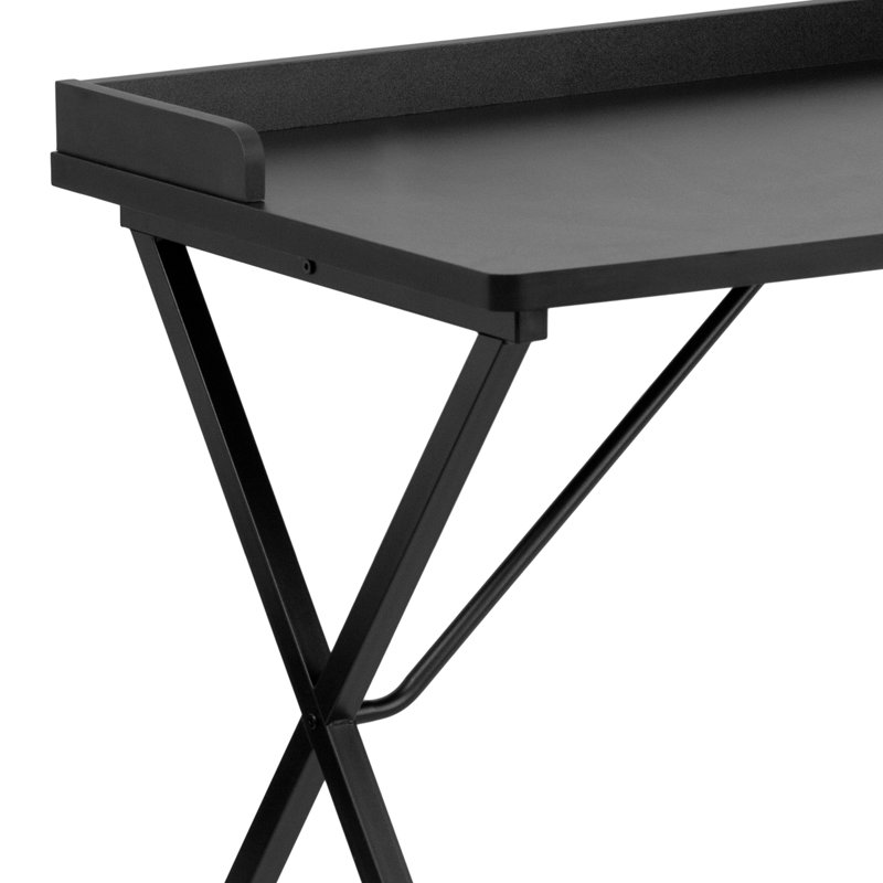 Contemporary Style Rectangular Computer Desk, Black